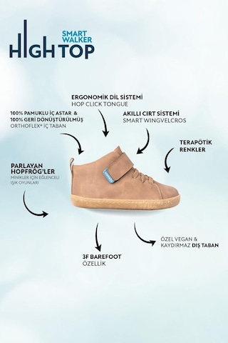 Smart Walker High Top Kahverengi Meşe Barefoot Çocuk Bot-kahverengi Meşe