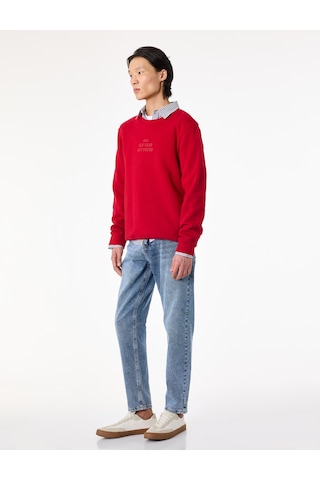 Koton Pamuklu Regular Fit Normal Bel Düz Paça Denim Pantolon - Tapered Jeans Açık İndigo 6sam40274nd