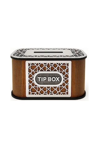 Kilitli Ahşap Bahşiş Kutusu Tip Box Aynalı Altın Renk Pleksi Kaplamalı Kumbara