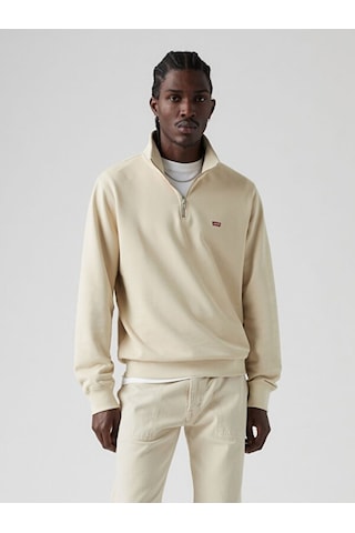 Levi's Erkek Original Housemark Yarım Fermuar Quarter-zip Sweatshirt - 001tu-0002 Ekru