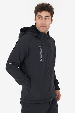 Lescon Siyah Erkek Softshell Fermuarlı Üst 23k-1065 Çok Renkli