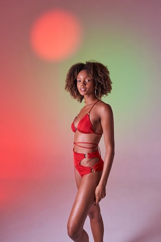 Holly Lolly Yüksek Bel Aksesuar Detaylı Delphi Bikini Altı Kırmızı