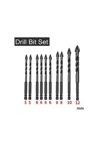 Hallow Yg8 Karbür Dört Kenarlı Crossdrill Bit Set 10 Adet