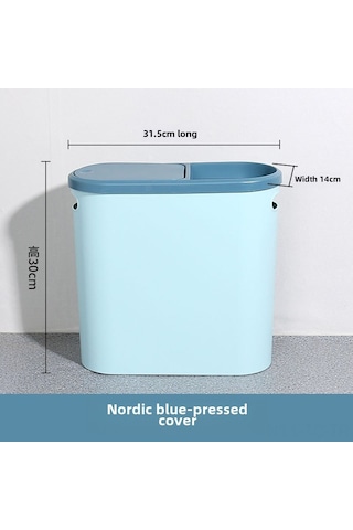 Skycity Mutfak/banyo Uyumlu, Basma Kapaklı, Kompakt Boyutlu, Kaliteli Plastik, Geniş Kapasiteli Evcil Çöp Kutusu Mavi-9219 Diğer