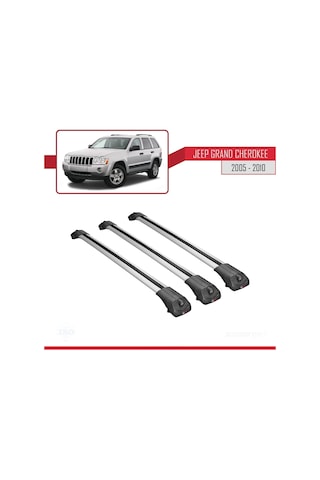 Jeep Grand Cherokee 2005-2010 Arası İle Uyumlu Ace-1 Ara Atkı Tavan Barı Gri 3 Adet Bar