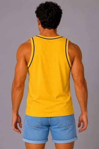 Valensdesign Erkek Sporcu Atlet Bisiklet Yaka Kolsuz Yazlık Atlet - Sarı