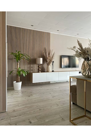 100x270 Cm Meşe Renk Akustik Ahşap Duvar Paneli