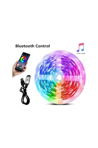 24 Tuşlu Led Şerit Işıklar, Rgb 5050 Lamba Uzaktan Kumandalı Usb 5 V Yatak Odası Dekorasyon Müzik Noel Oda Ev Dekor Için Işıklar Bluetooth-3m