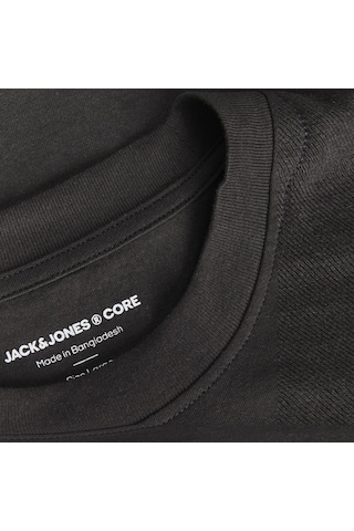 Jack & Jones Büyük Beden Sirt Baskili Regular Fit Tisört - Echo - 12308024 Siyah