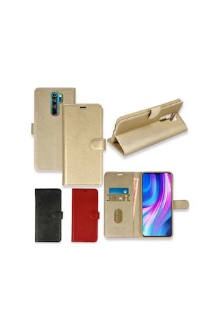 Xiaomi Redmi Note 8 Pro Kilif Cüzdanli Standli Miknatisli Kapak 446130087 - Renk / Gold Renk / Gold