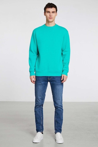Grımelange Travıs Erkek Yumuşacık Kumaşlı Regular Fit Yuvarlak Yakalı Yeşil Sweatshirt