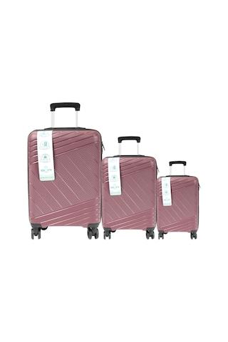 Metropolitan Sdr 102 Pp Valiz Seti - Büyük + Orta + Kabin Boy - Vişne