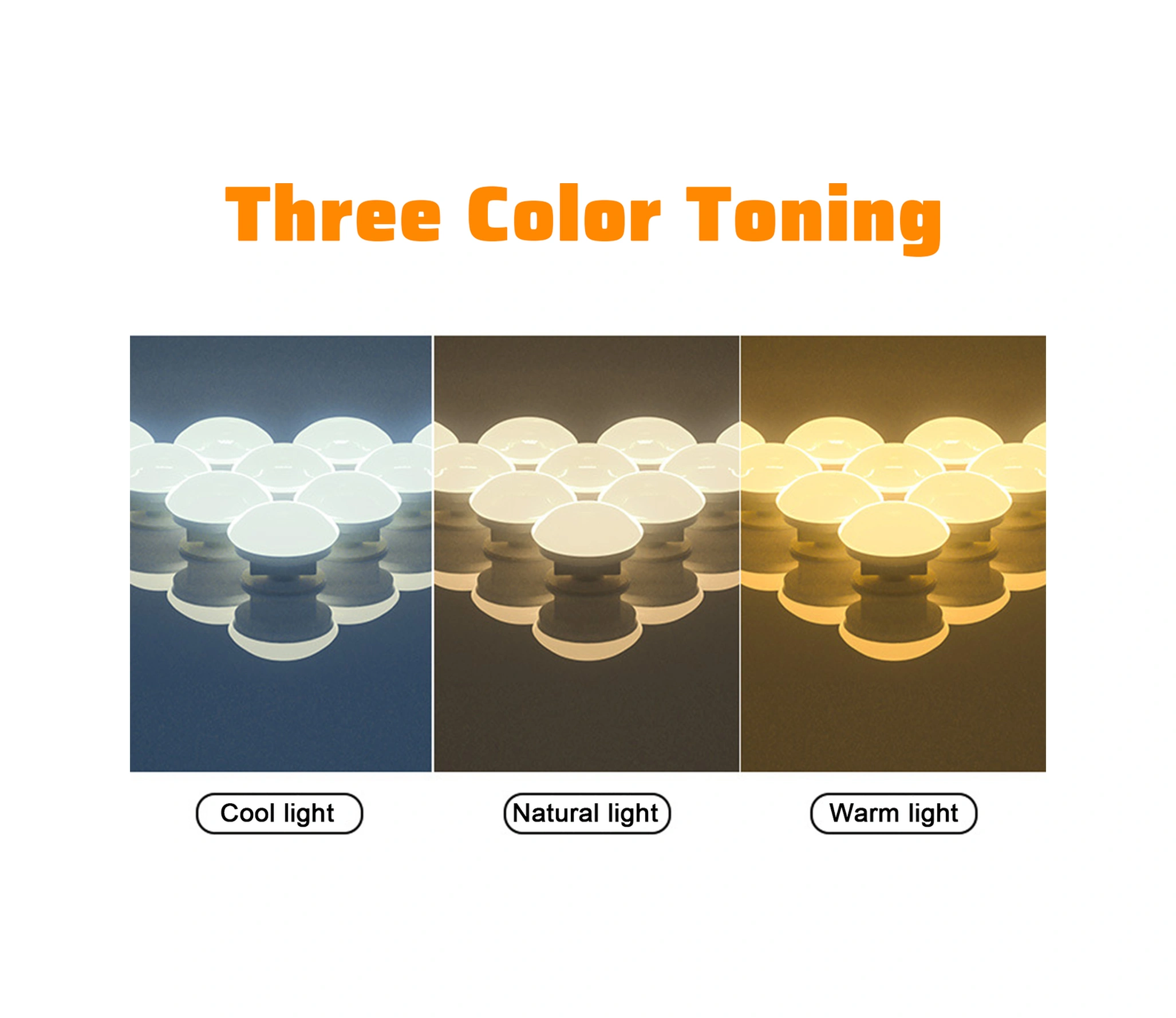 Dianziye Led Makyaj Aynası Işık Kaynağı - 3 Renk Tonu, Usb Dokunmatik Kontrol, Sürekli Parlaklık Ayarlamalı 2 Ampul