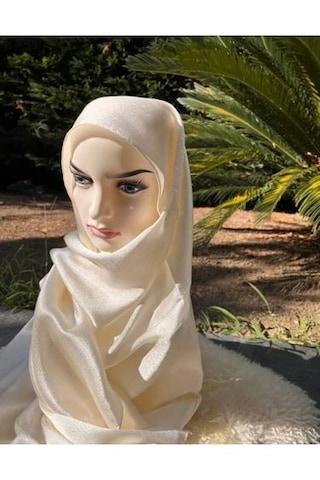 Gesshop Kadın Abiye Janjan Şal Krem