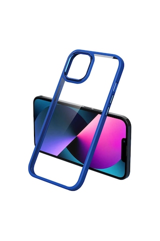 Apple Uyumlu iPhone 11 Kılıf Şeffaf Arka Yüz Kamera Yükseltili Silikon Systemcom Lacivert