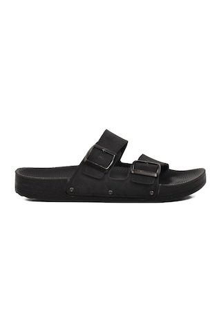 Pierre Cardin Pc-7241 Siyah Nubuk Çift Bantlı Erkek Terlik 001
