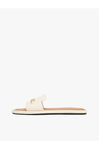 Tommy Hilfiger Leather Horsebıt Mule Kadın Bej Sandalet - Fw0fw08420