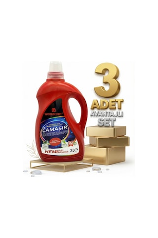 Worldchem Çamaşır Detarjanı Sıvı Renkliler 3x2 Lt 2 L