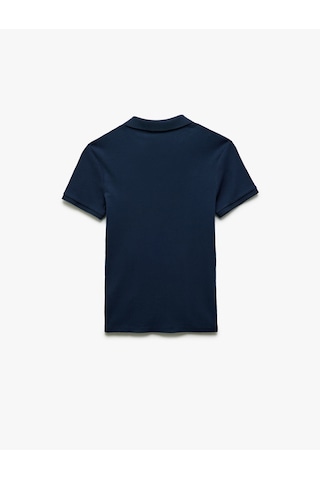 Koton Pamuklu Slim Fit Kısa Kollu V Yaka Polo Tişört Lacivert 5sam10067mk