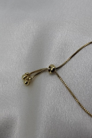 Vıp Çelik 14k Altın Kaplama Baget Zirkon Taşlı Kare Ayarlanabilir Bileklik 26 Cm
