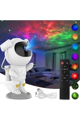 Barotti Dmr-8537 Astronot Galaksi Projeksiyon Gece Lambası - Kumandalı Beyaz