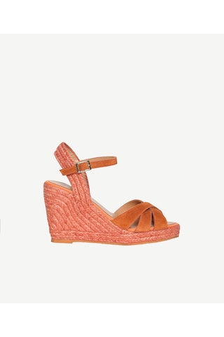 Yargıcı Çapraz Bantlı Dolgu Süet Espadril 26ykay4033x 081 Turuncu