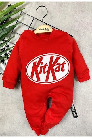 Murat Baby Kit Kat Baskılı Tulum Kırmızı