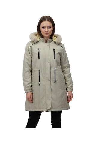 Baglan Kadın Kapüşonlu İçi Peluş Mont Bgl-st05028 Taş