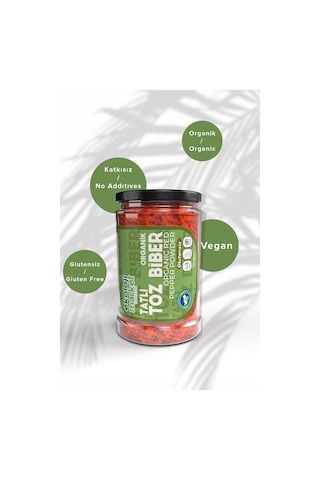 Organik Glutensiz Kavanoz Toz Biber- Tatlı 70 Gr 500 ML