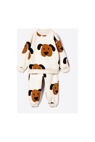 Luccokids Köpekli Cocuk Takım Beyaz Beyaz