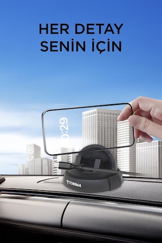 Torima JX-059 360 Derece Dönebilen Numaratörlü Güçlü Araç İçi Telefon Tutucu Siyah