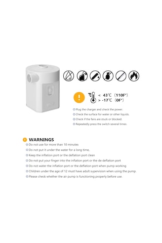 Hombey Beyaz Usb Elektrikli Hava Pompa, Ev Kullanıma Uygun, 4 Farklı Uç İle Hızlı Enflasyon, Taşınabilir Mini Araç