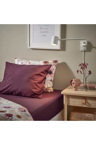 Tek Kişilik Lastikli Çarşaf Vişne Çürüğü-bordo Renk Meridyendukkan 90x200 Cm Pamuklu-liyosel