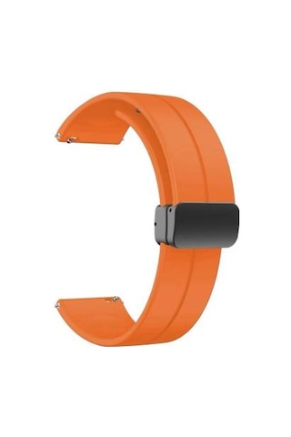 Samsung Galaxy Uyumlu Watch Active 2 40mm Krd-84 20mm Silikon Kordon - Koyu Turuncu