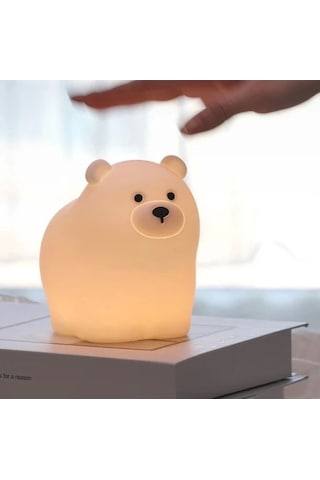 Sevimli Ayıcık Gece Lambası Dokunmatik Sensörlü Renkli Çocuklar Için Usb Şarjlı İthal Ürün Çok Renkli