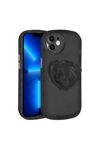 Apple Uyumlu iPhone 11 Kılıf Kamera Korumalı Pop Soketli Renkli Zore Ofro Kapak Siyah