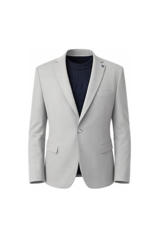 Plus Scorpion Plus Scorpıon Erkek Açık Füme Slim Fit Blazer Ceket Tek Düğme, Modern Kesim Füme