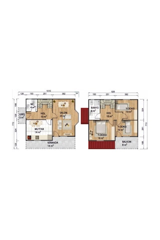 Ballife Prefabrik 126 M2 Standart Dubleks Prefabrik Konut