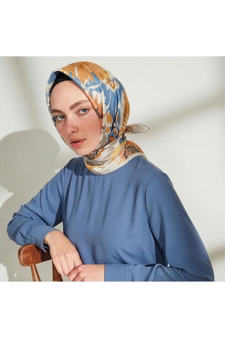 İpekevi Twill İpek Eşarp - Nihavent Desenli - Krem Krem