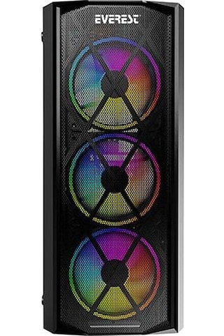 Everest Flat Mesh 4*12Cm Rainbow Fan Tempered Camlı Gaming Oyuncu