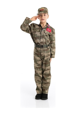 Çocuk Asker Kıyafeti Takım Haki Çocuk Asker Kıyafeti Takım Haki