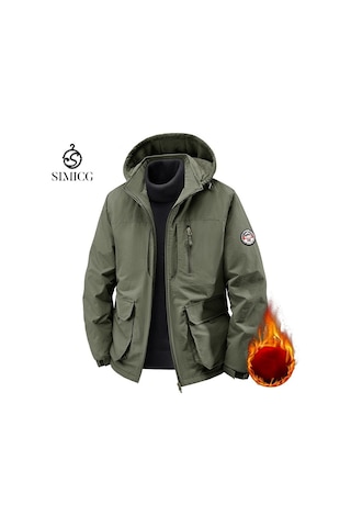 İş Giyim Su Geçirmez Naylon Rüzgarlık, Meikeduo Açık Hava Sporları Polar Astarlı Bisiklet Ceketi Yeşil