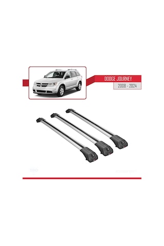 Dodge Journey 2008 Ve Sonrası İle Uyumlu Ace-1 Ara Atkı Tavan Barı Gri 3 Adet Bar