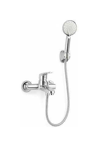 Krom Banyo Bataryası Duş Seti Mafsallı El Duşu Sıcak Soğuk Mix Musluk Ve Duş Başlığı Set Gri