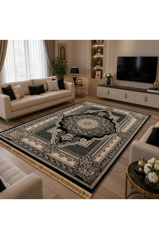 810-semerkant Salon Oturma Odası Halısı Lacivert