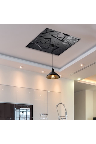 Cam Avize Göbeği | Antrasit Kristal | 50Cm X 50Cm Antrasit