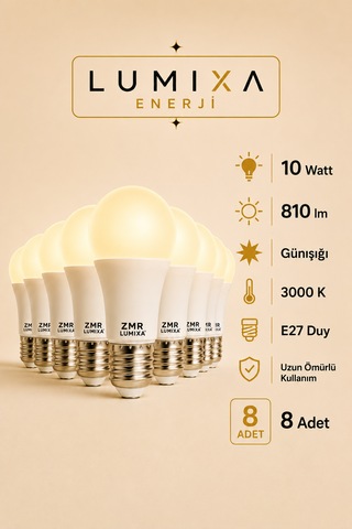 10 Watt 810 Lm Günışığı Renk Ampul 8 Adet