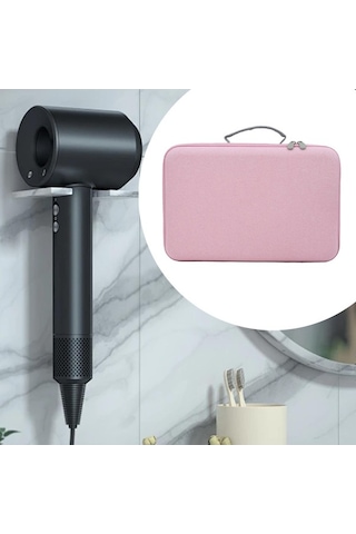 Trendooze Saç Kurutma Makinesi İçin Seyahat Çantası Pembe Düzenleyici Pembe