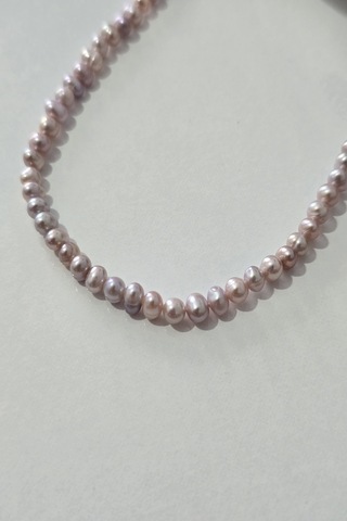3 Mm Lavanta Renk Gerçek İnci Kolye 146 - Lavanta