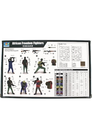 Trumpeter 00438 1/35 Ölçek, Afrikalı Özgürlük Savaşçısı Figürleri Plastik Model Kiti-55745